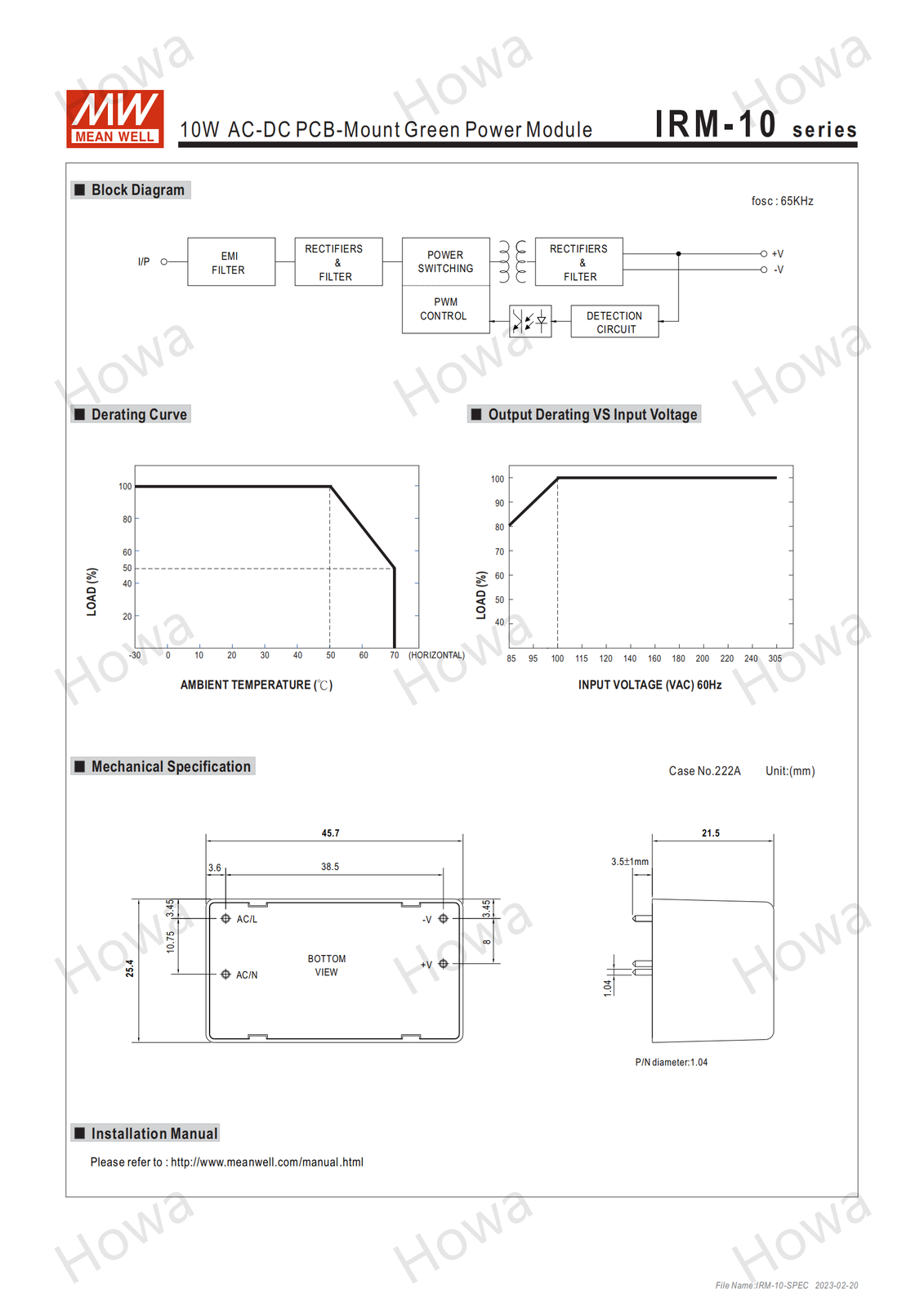 Mean Well IRM-10 switching power supply 3.3V5V9V12V24V pin type 10W AC-DC module