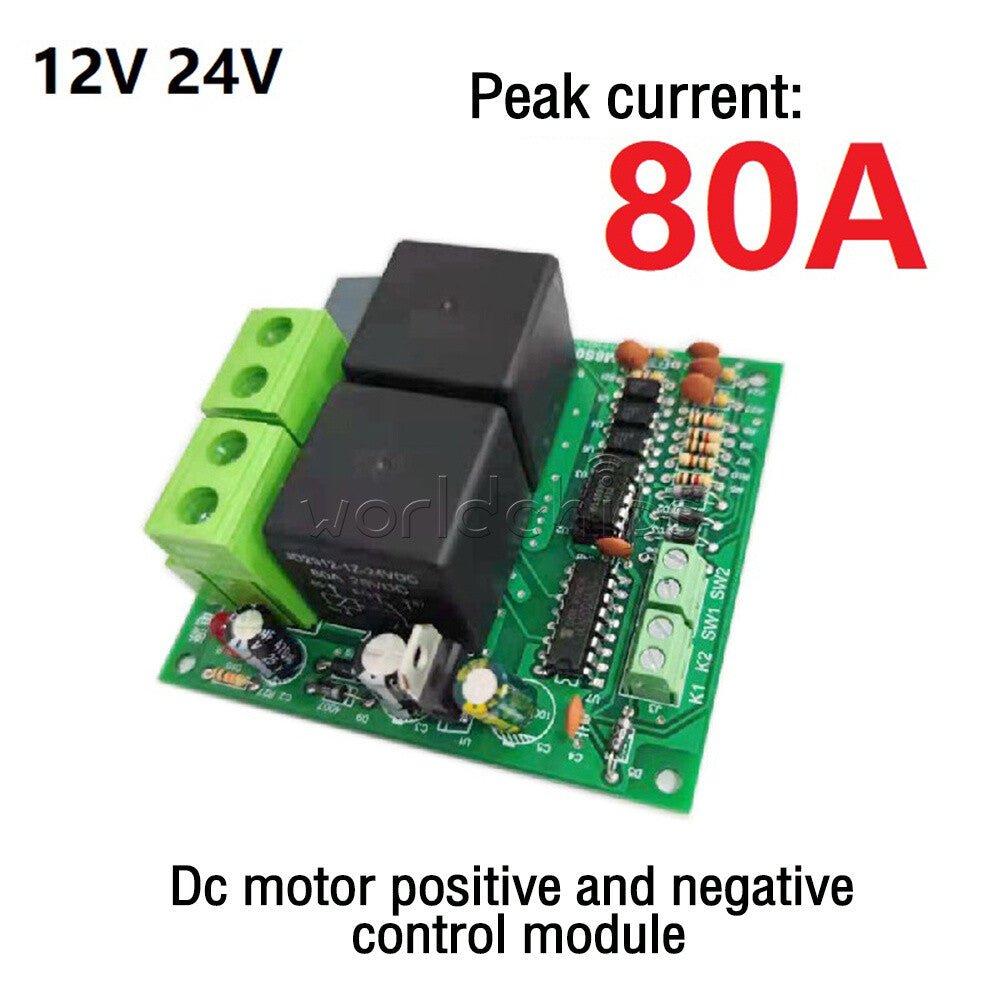 DC12V 24V Relay Control Board DC Motor Forward and Reverse Controller 80A