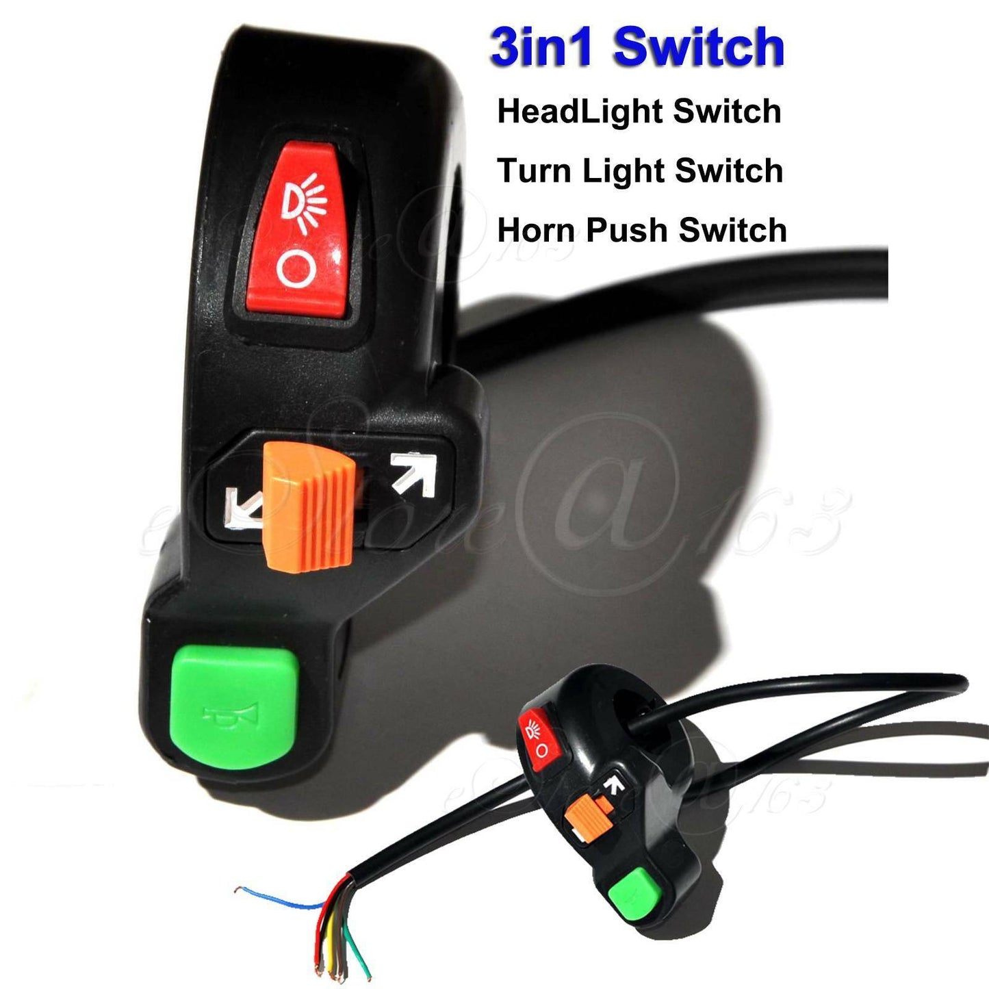 3in1 7/8" Φ22mm Handlebar Headlight/Turn Light/Horn Switch -Motor e-Bike Repair