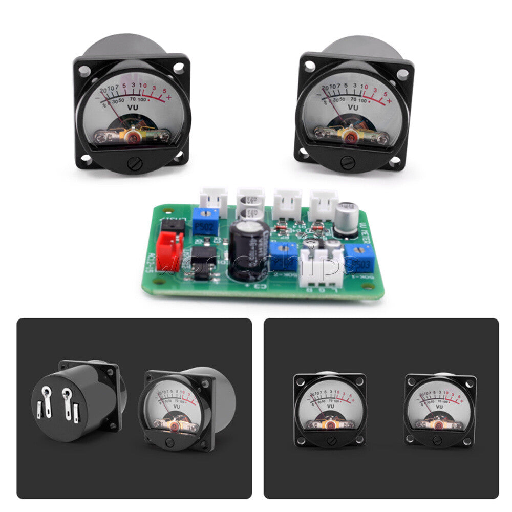 2-PACK VU Meter DB Panel Sound Level Display & Driver Board for DIY Amplifier