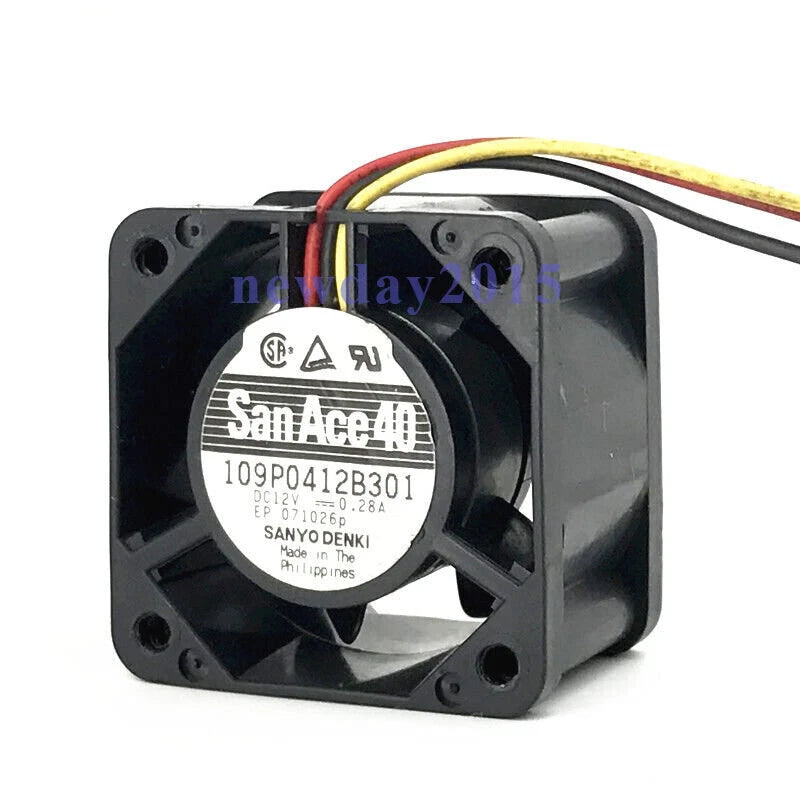 109P0412B301 12V 0.28A 4028 Double Ball Chassis Cooling Fan 3-wire