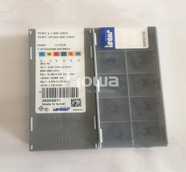 10Pcs/BOX ISCAR TCMT16T304-SM IC907 TCMT3-1-SM Turning Blade Carbide Inserts