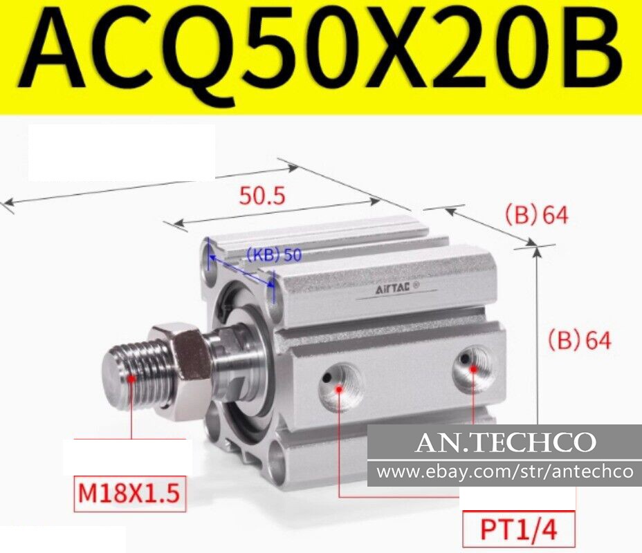 1 PC For AirTAC ACQ50X5B ACQ50X10B ACQ50X15B ACQ50X20B ACQ50X25B Cylinder