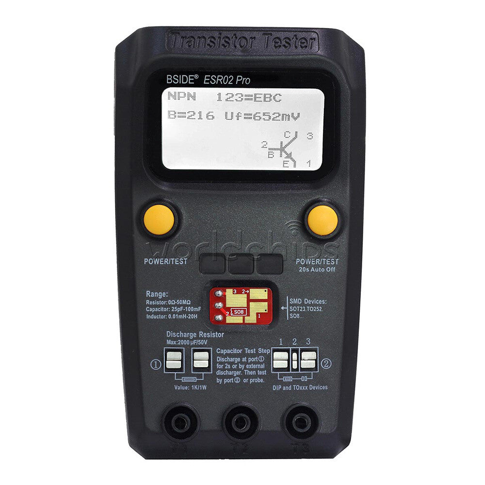Transistor Tester Detector Meter ESR/SMD Diode Triode Smart Resistor LCD Display