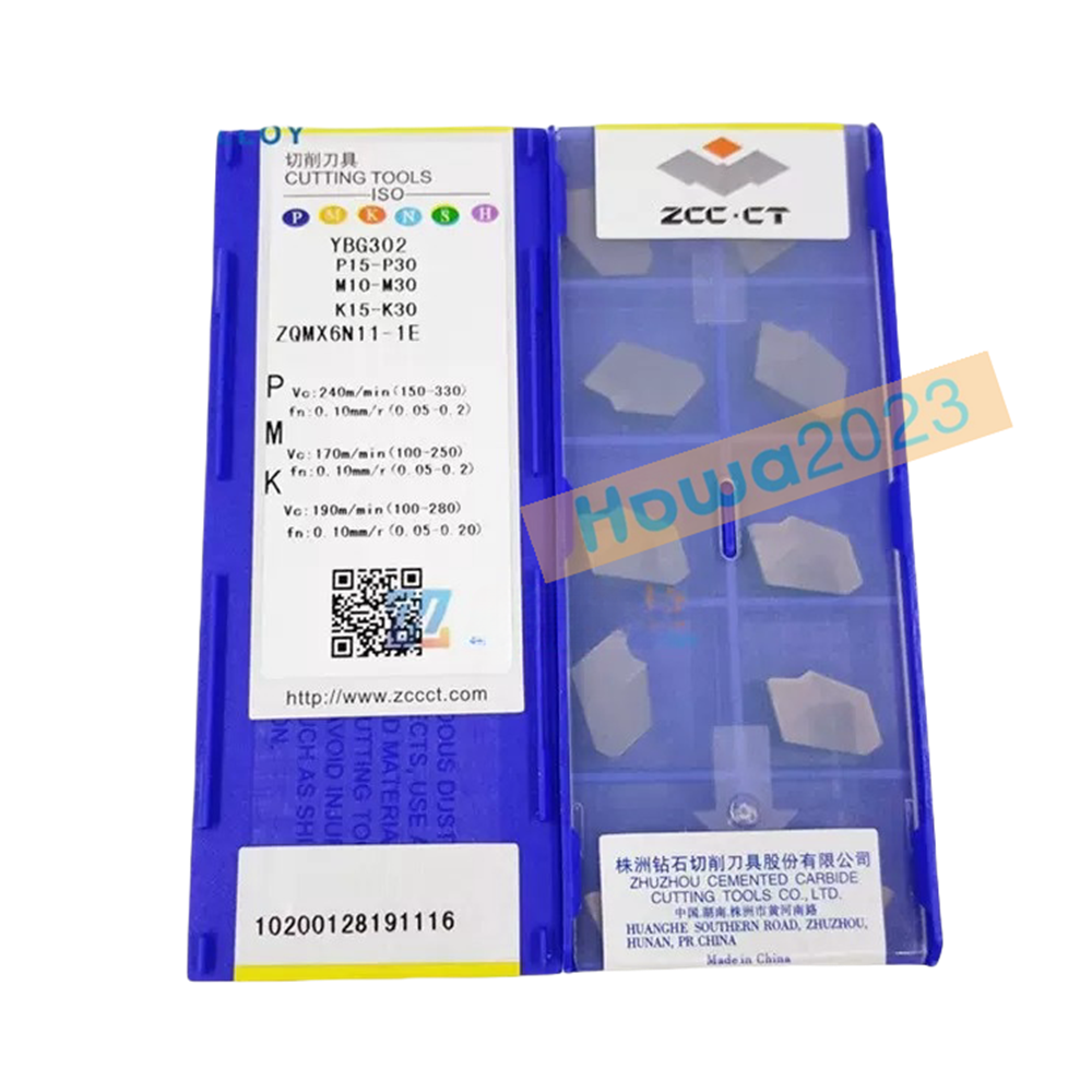 10Pcs/box ZCC.CT ZQMX6N11-1E YBG302 Grooving Cutting Blade Carbide Inserts