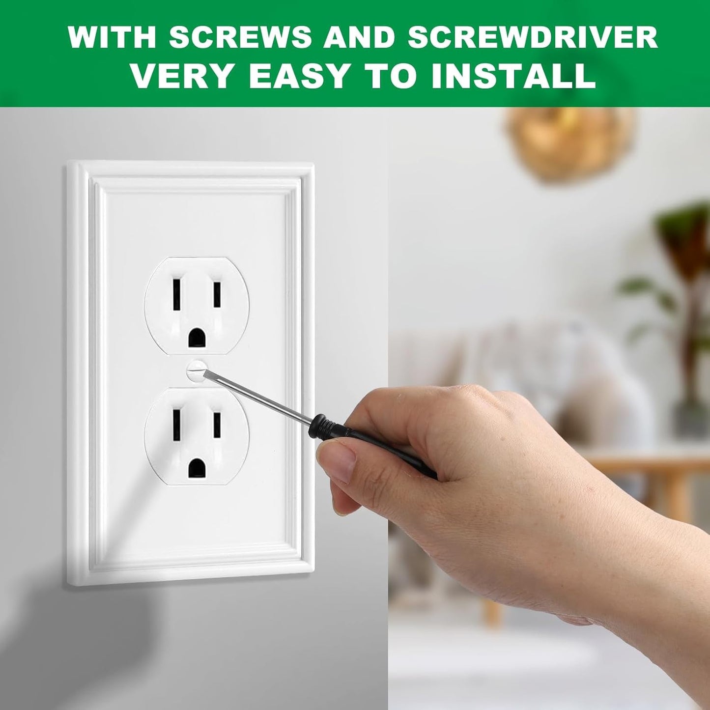 White Outlet Covers Wall Plate Modern Decorative Light Switch Cover Switch Plate