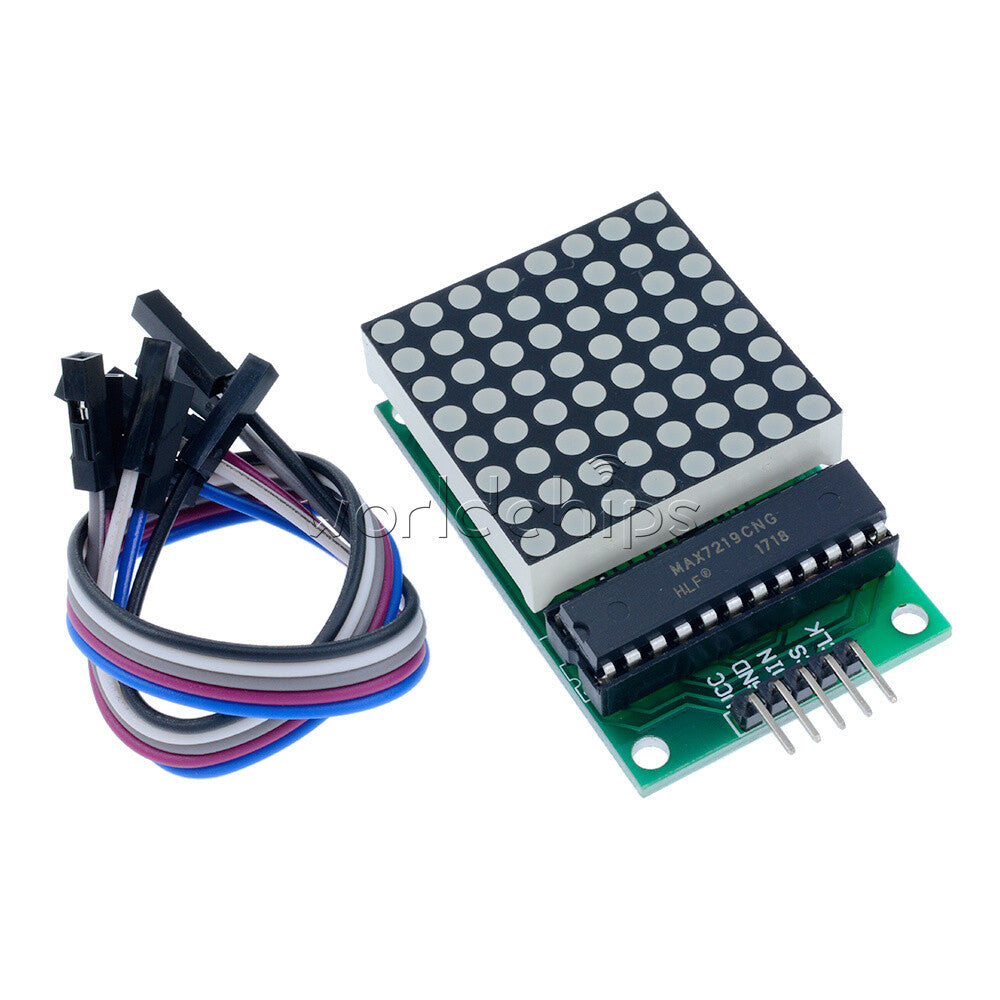 10PCS MAX7219 Red LED Dot Matrix Module Drive 8x8 Common Cathode Lattice + Cable