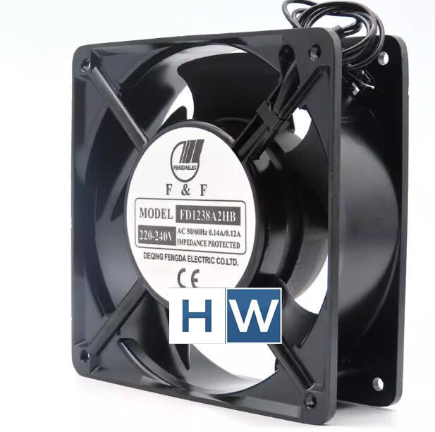 1PC D1238A2HB 2-Wire 220-240V 12CM 120*38 0.14A Axial Flow Cooling Fan