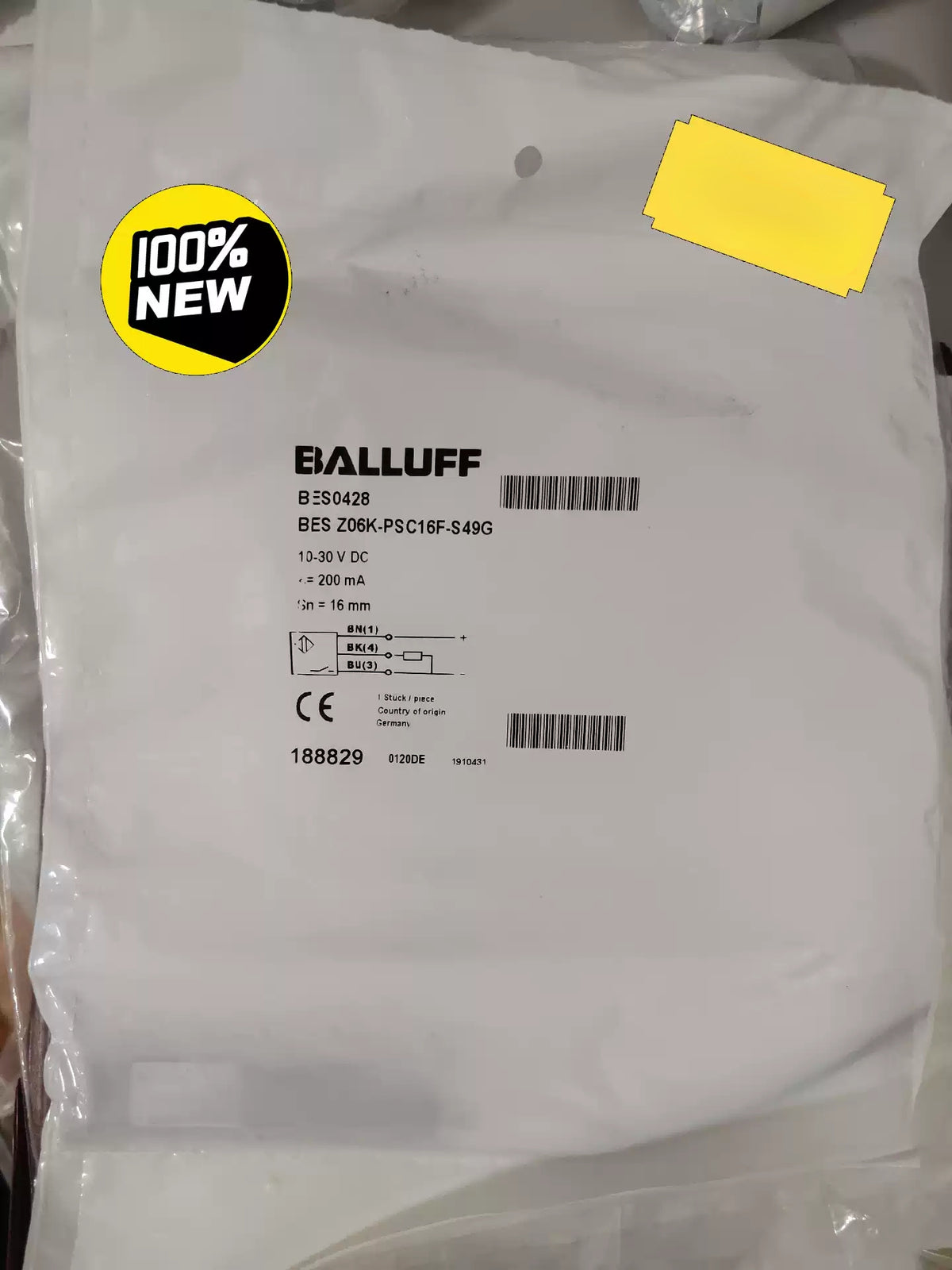 1pcs BALLUFF BES Z06K-PSC16F-S49G BES0428