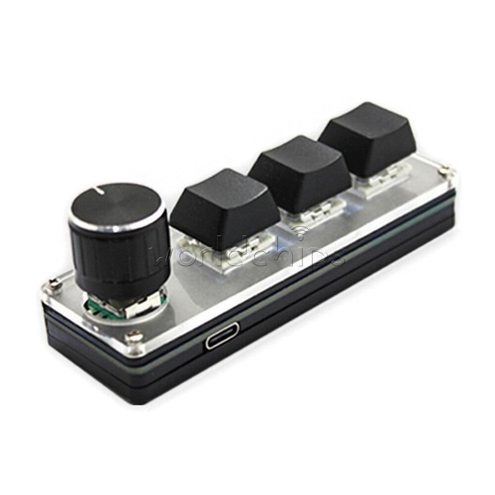 Type-c Programming Custom Knob Keyboard RGB 3 Key Copy Paste Mini Button + Cable