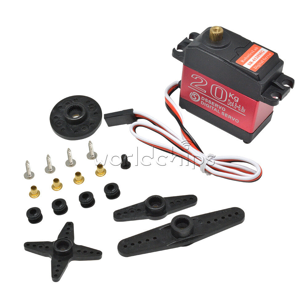 20kg Metal Steering Gear Digital RC Servo Motor 180 Degree High Torque