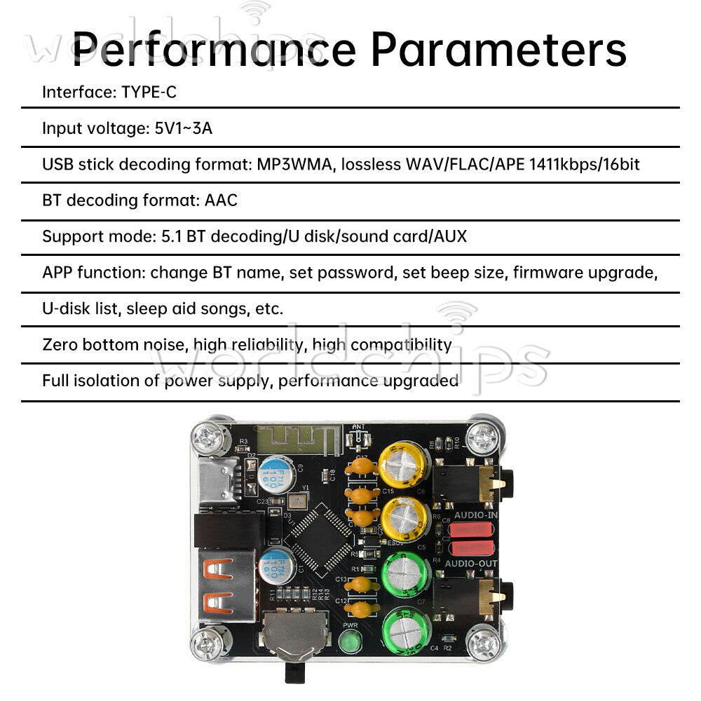 ZK-PT2 HIFI Bluetooth Decoder Board Player Audio Receiver Audio Power Amplifier