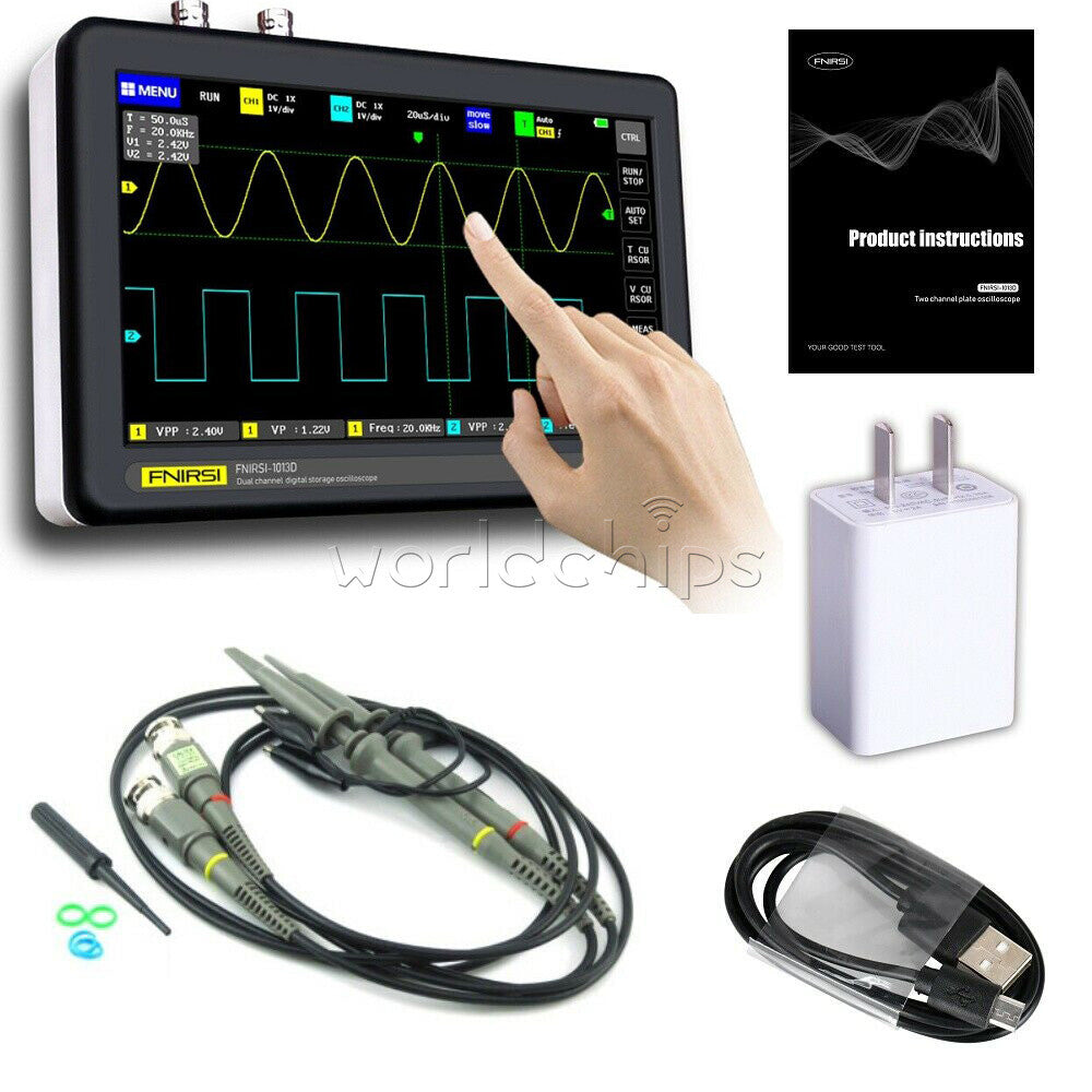 1013D 7 inch 2CH Digital Storage Oscilloscope 100MHz Bandwidth 1GS Sample Rate