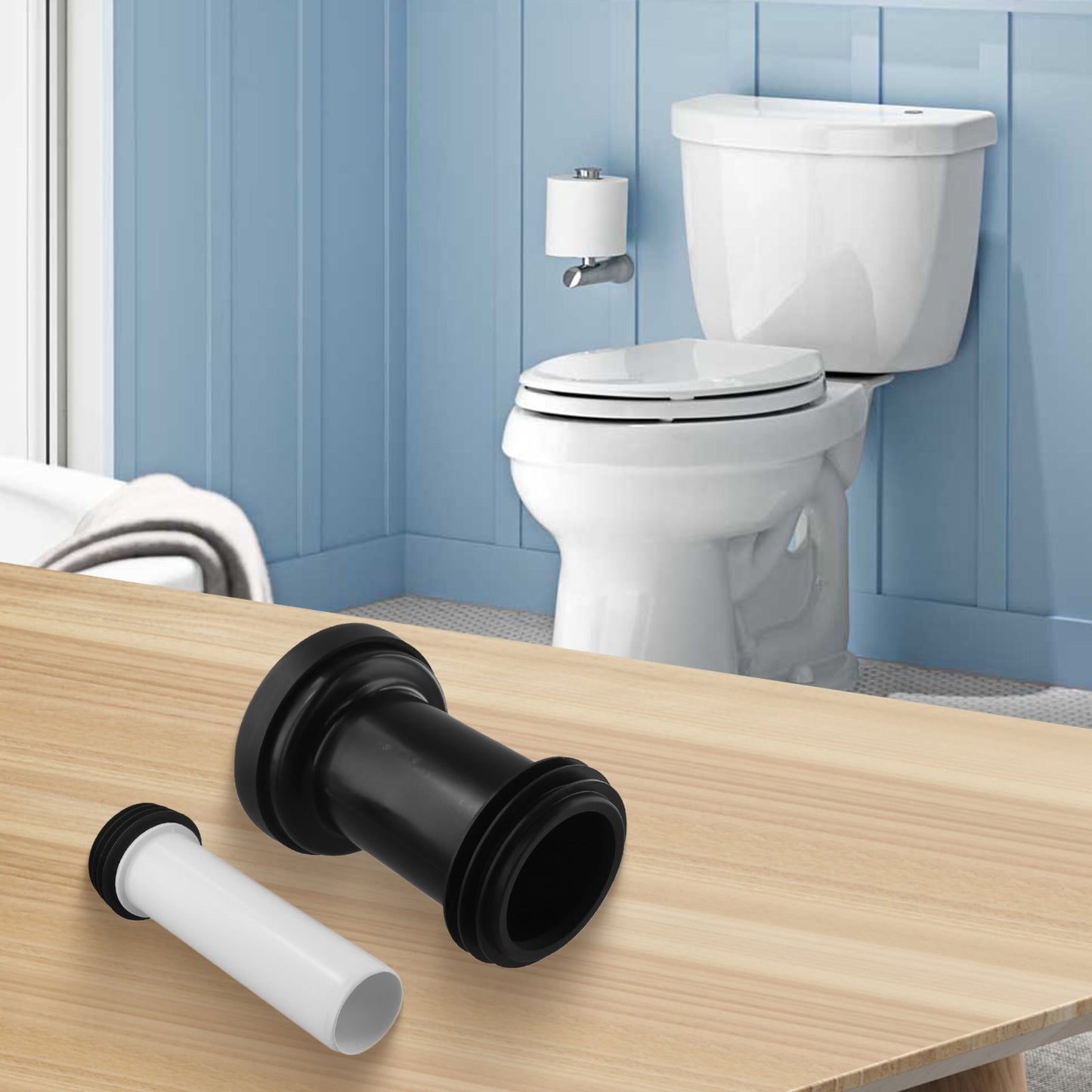PVC Toilet Connecting Pipes 2 Pcs for Efficient Waste Management Systems