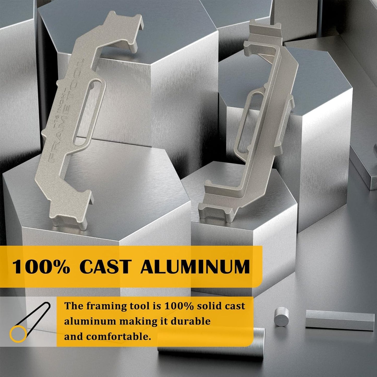 16-Inch On-Center Stud Layout Tool, Cast Aluminum, Precision Framing Jig