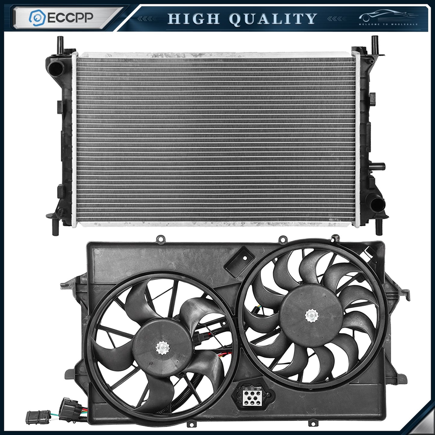 Electric Engine Radiator Cooling Fan Kit For 2005 2006 2007 Ford Focus