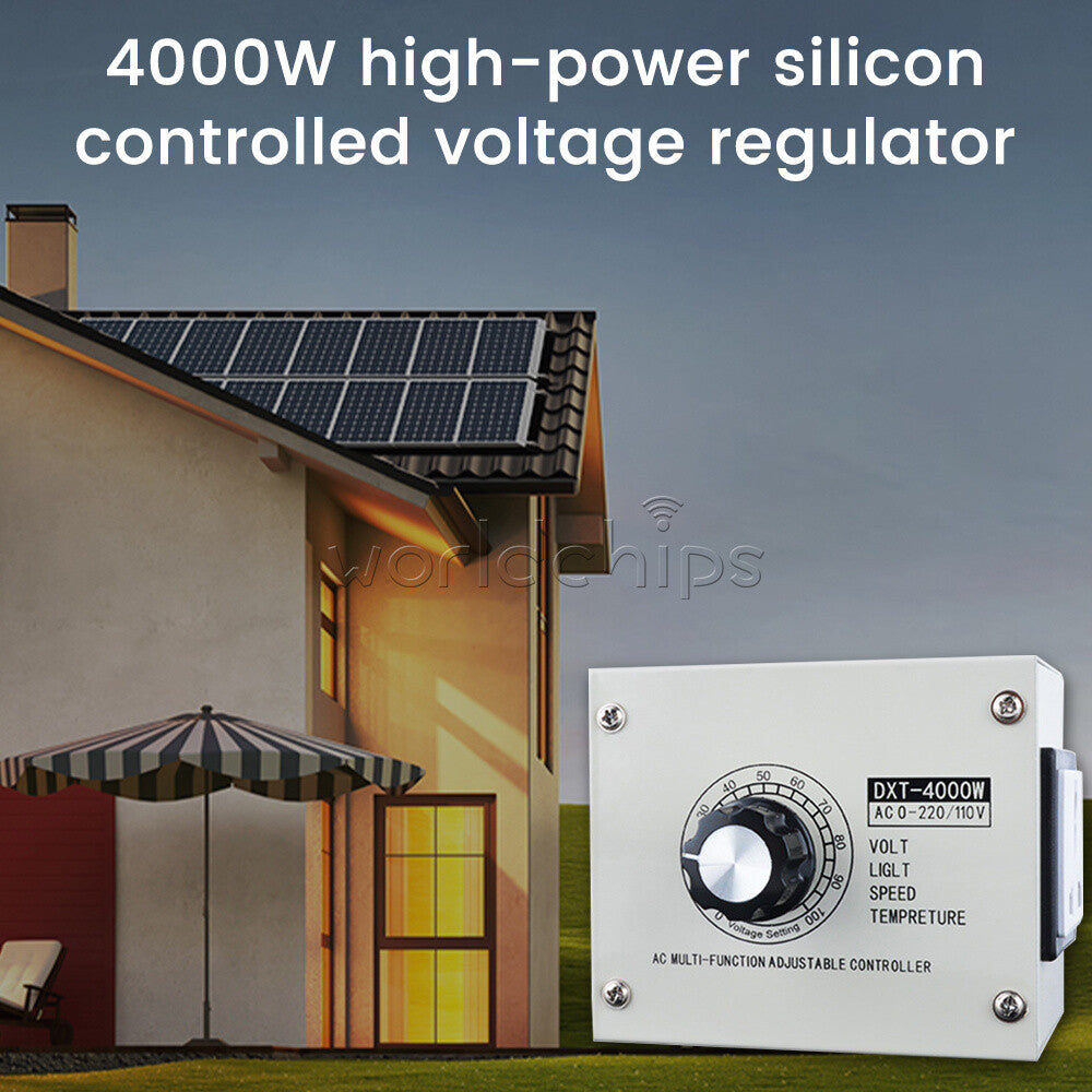 220V 4000W Adjustable Voltage Regulator Dimming SCR Temperature Speed Controller