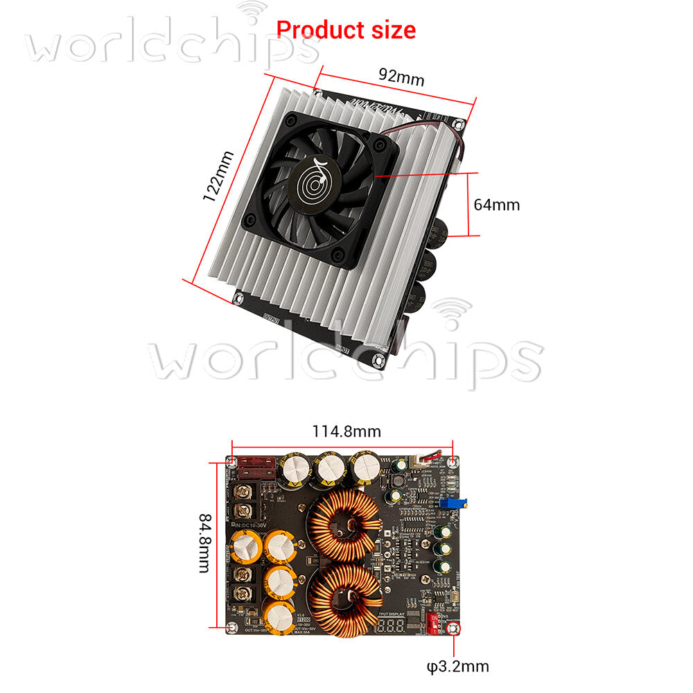 1200W 50A High Current Boost Power Supply Module Full Power for Audio Amplifier