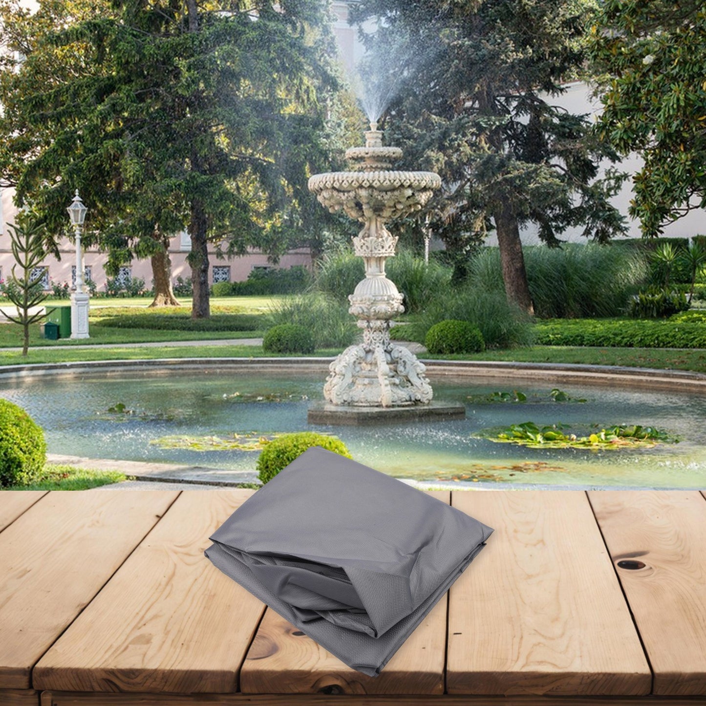 Outdoor Fountain Cover Waterproof Dustproof Protection for Garden Use D36xH42