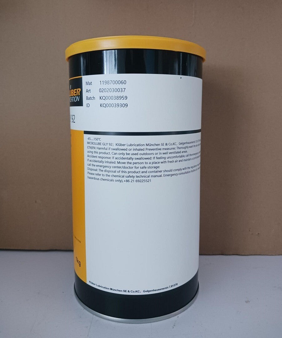 KLUBER Lubrication Microlube GLY 92 Grease 1Kg  (2.2LB)  free ship