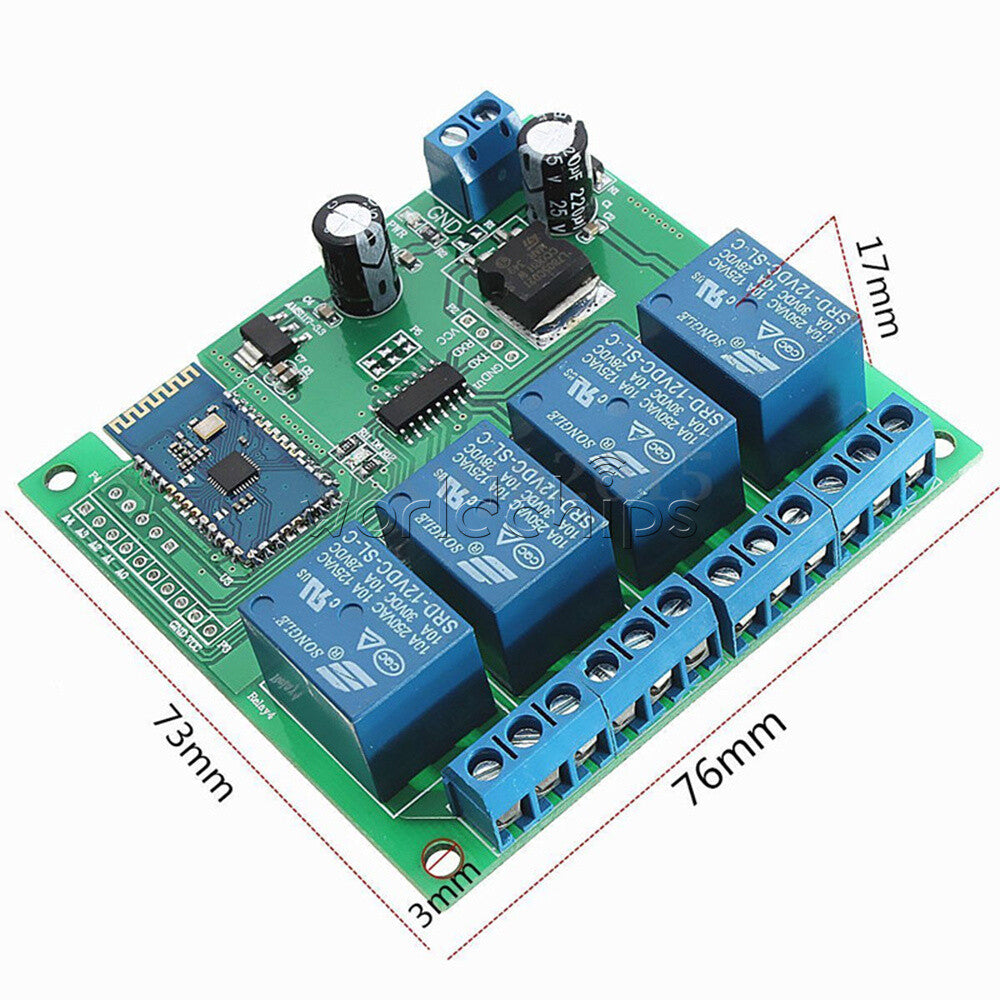 DC12V 4 Channel wireless Bluetooth Relay For Phone Remote control Switch Smart