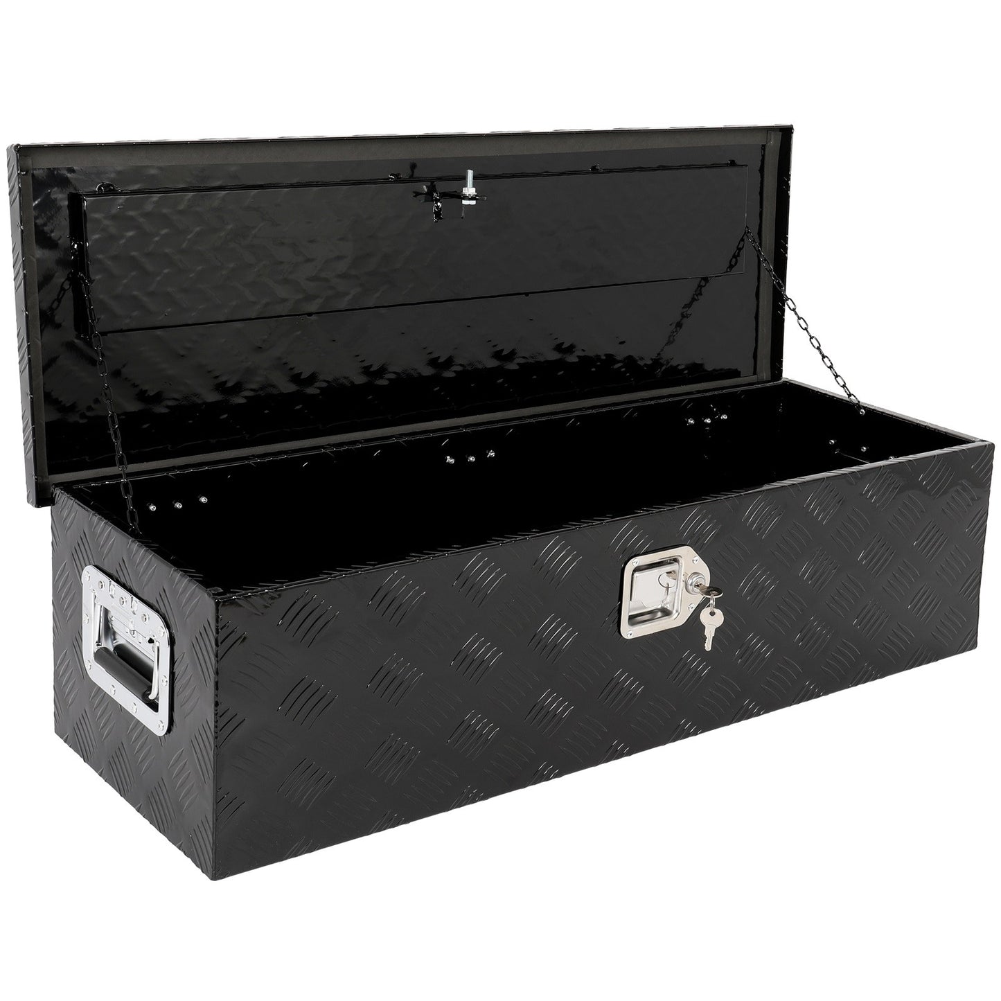 39"*13"*10" ALUMINUM PICKUP TRUCK TRUNK BED TOOL BOX TRAILER STORAGE BLACK