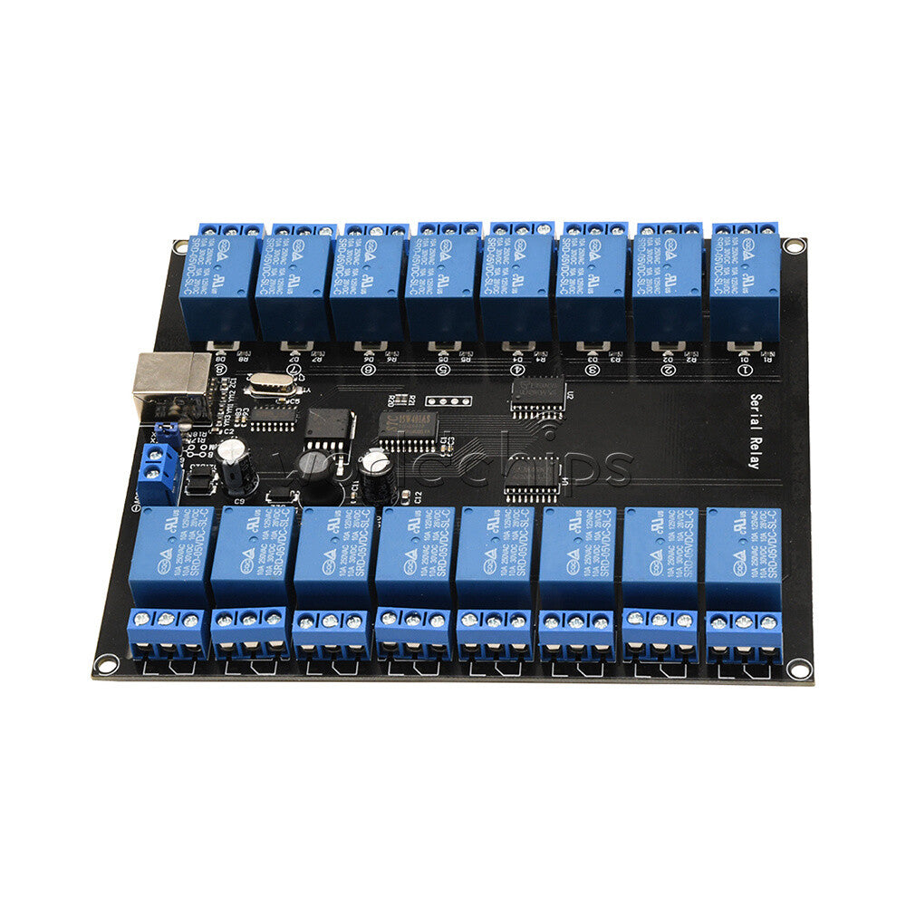 DC 7V~38V 10A/250V 16-channel Serial Relay Module USB Power Supply for Lights