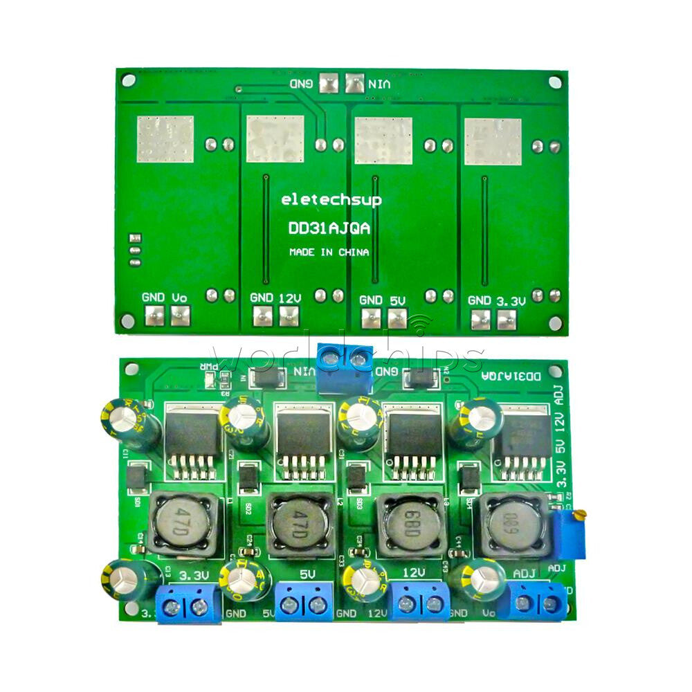 Adjustable 3.3V 5V 12V DC-DC Step-Down Buck Converter Power Module 3A 4 Channel