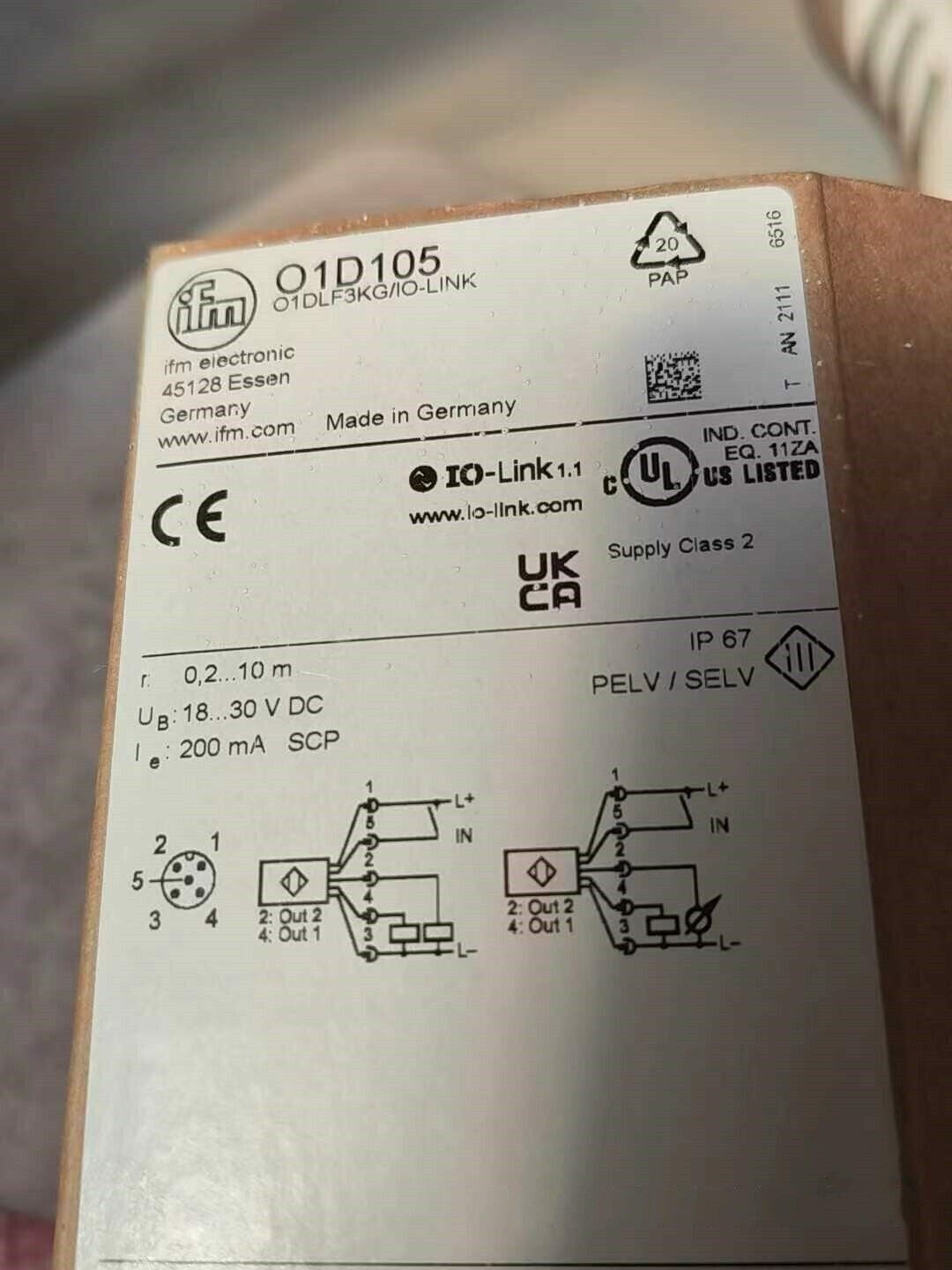 1pcs IFM O1D105 Sensor