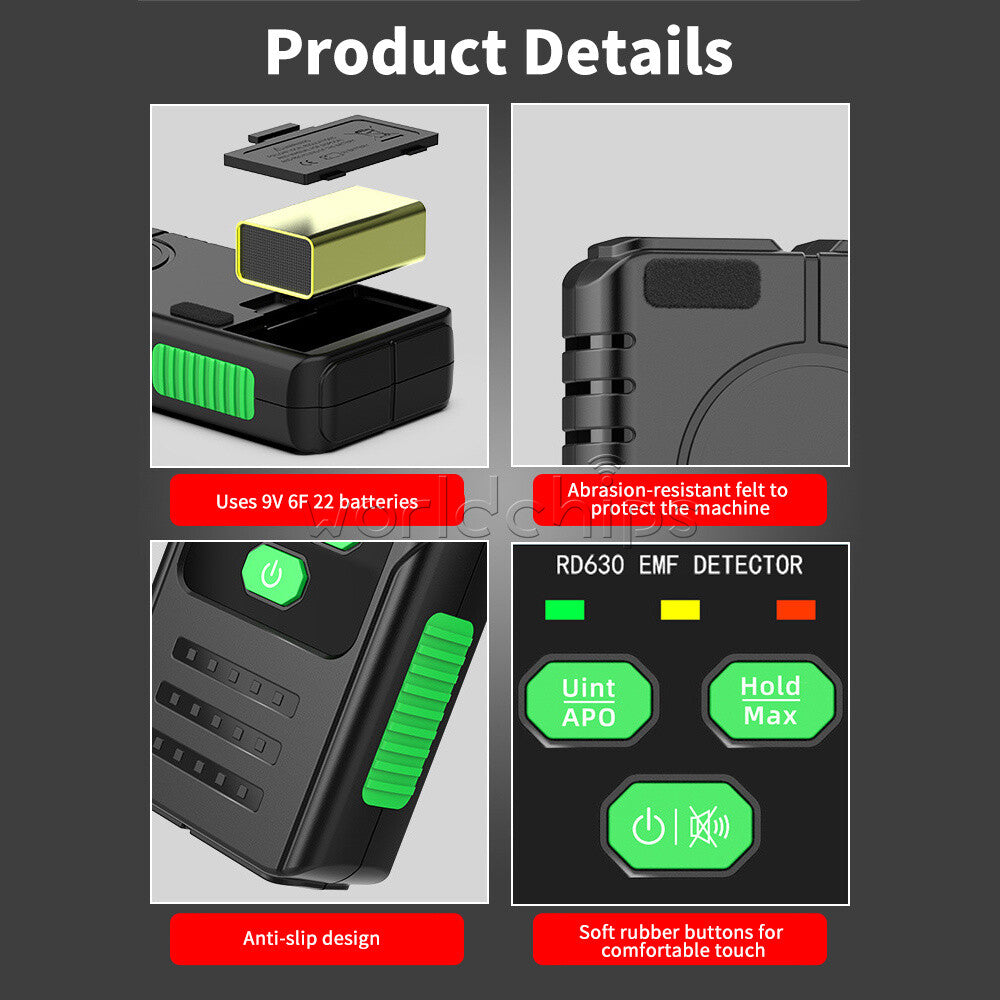 R&D RD630 3-in-1 Portable EF MF RF Radiation Detector Multifunctional Tester