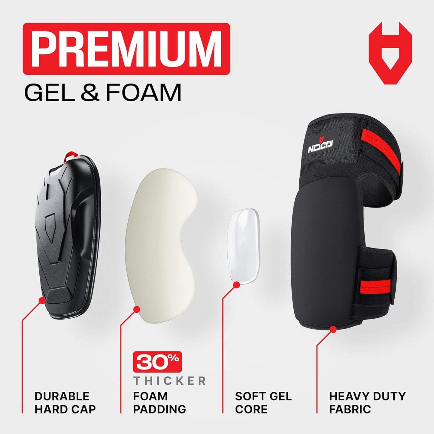 Professional Gel Knee Pads for Work — Heavy Duty Anti-Slip Cap, Extra Dual-Layer