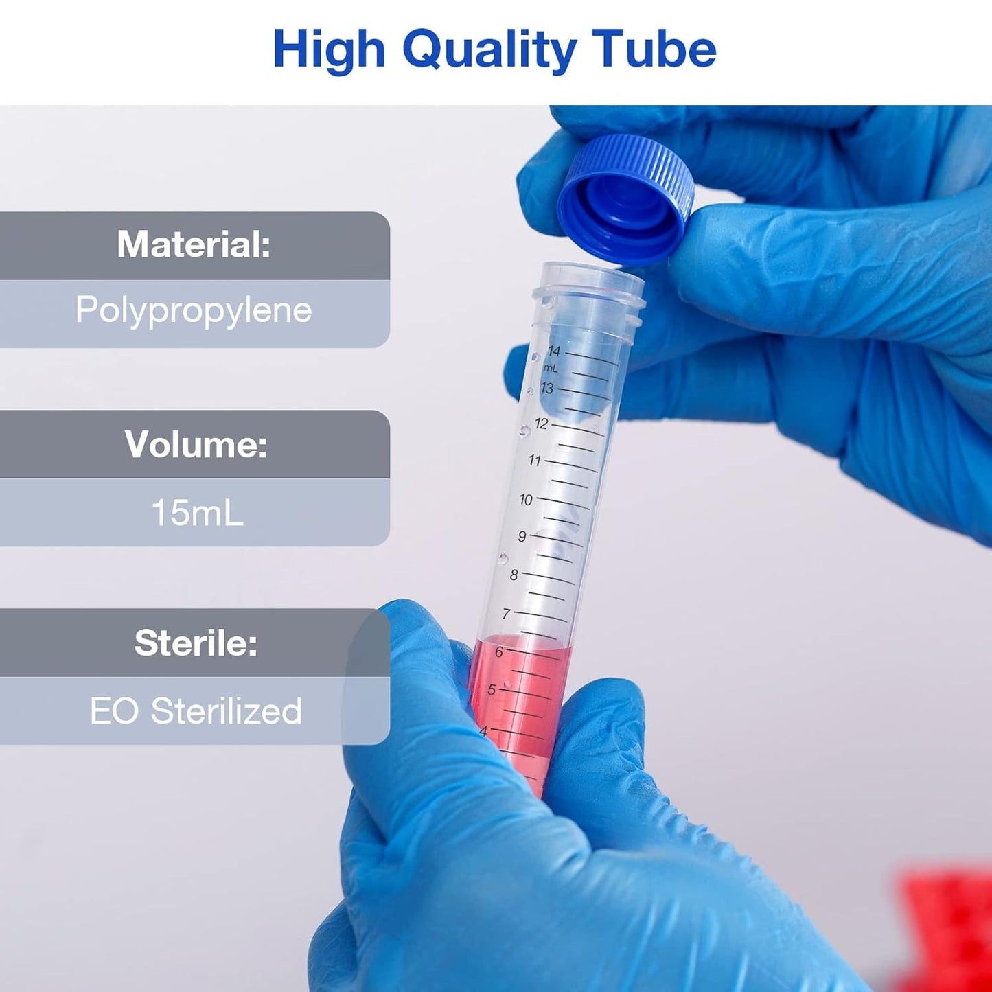 Centrifuge Tubes 15Ml, Conical Tubes Sterile 50 PCS, Polypropylene, Leak-Proof S