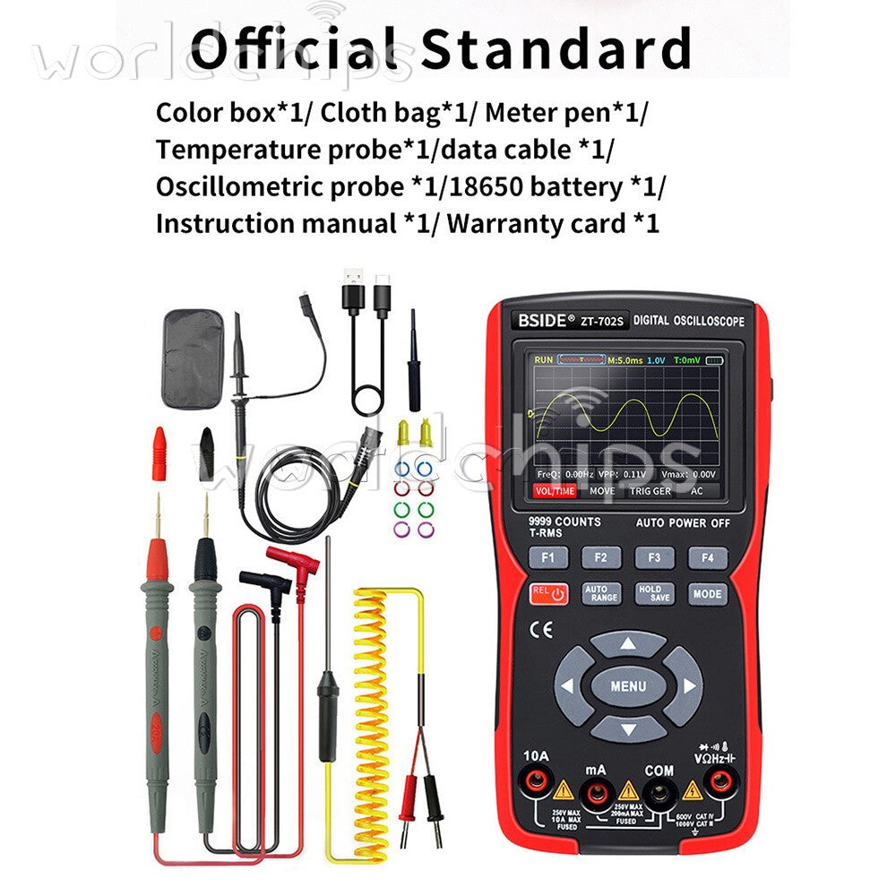 Digital Multimeter AC/ DC Handheld Voltmeter Ammeter Ohmmeter Meter 0-9999 Count