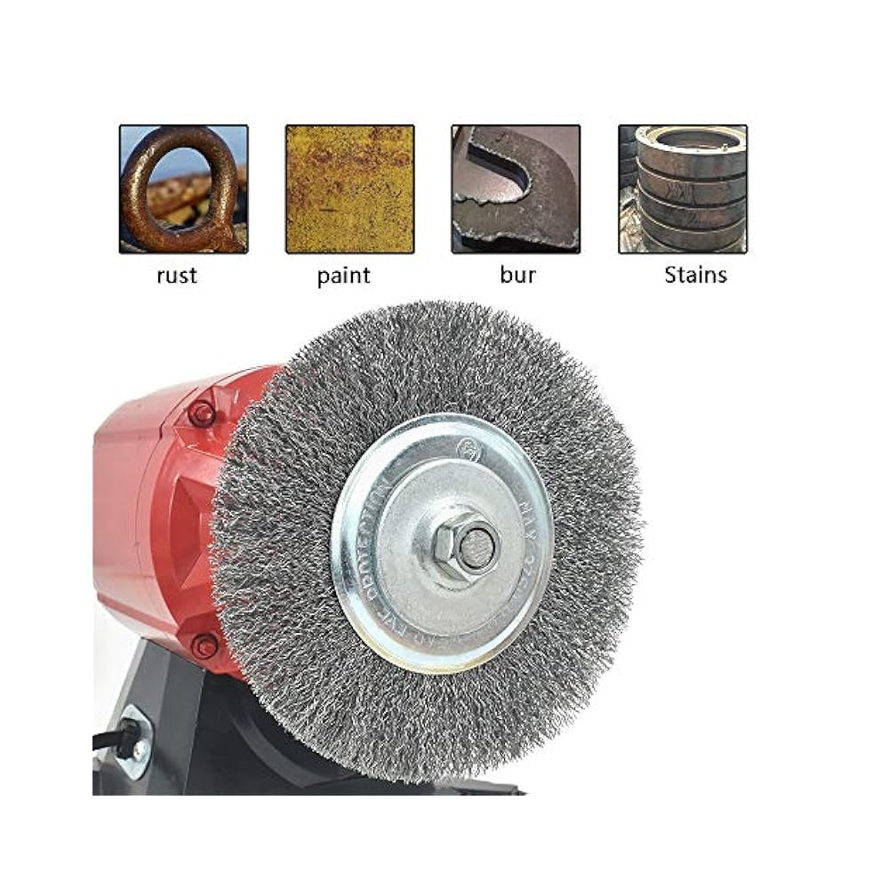 6" Wire Wheel Brush for Bench Grinder, Coarse Steel, for Rust Removal