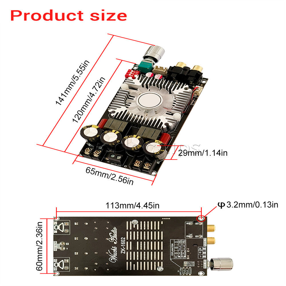 ZK-1602 TDA7498E Digital Amplifier Board 160W*2 Dual channel 220W Mono DC15V-35V