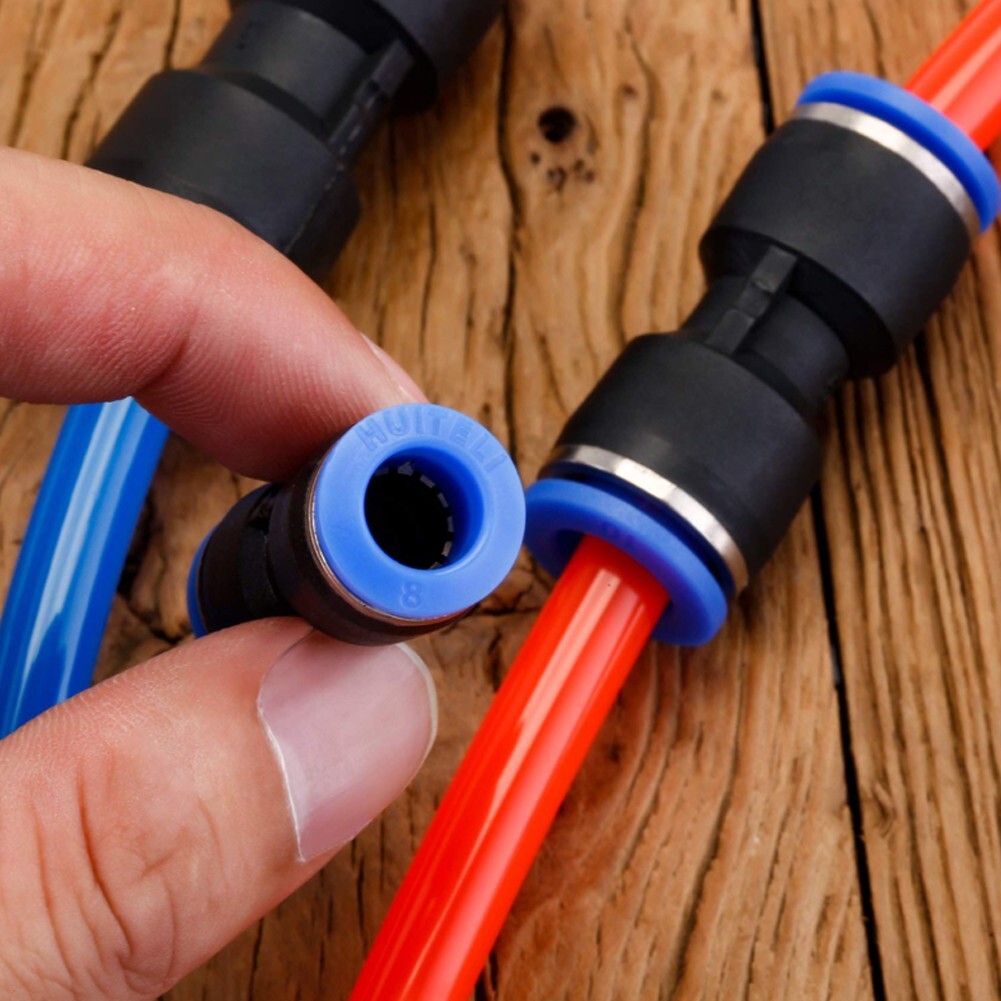 Straight Push Connectors Pneumatic Connect Fittings Air-Line Quick Hose Repair