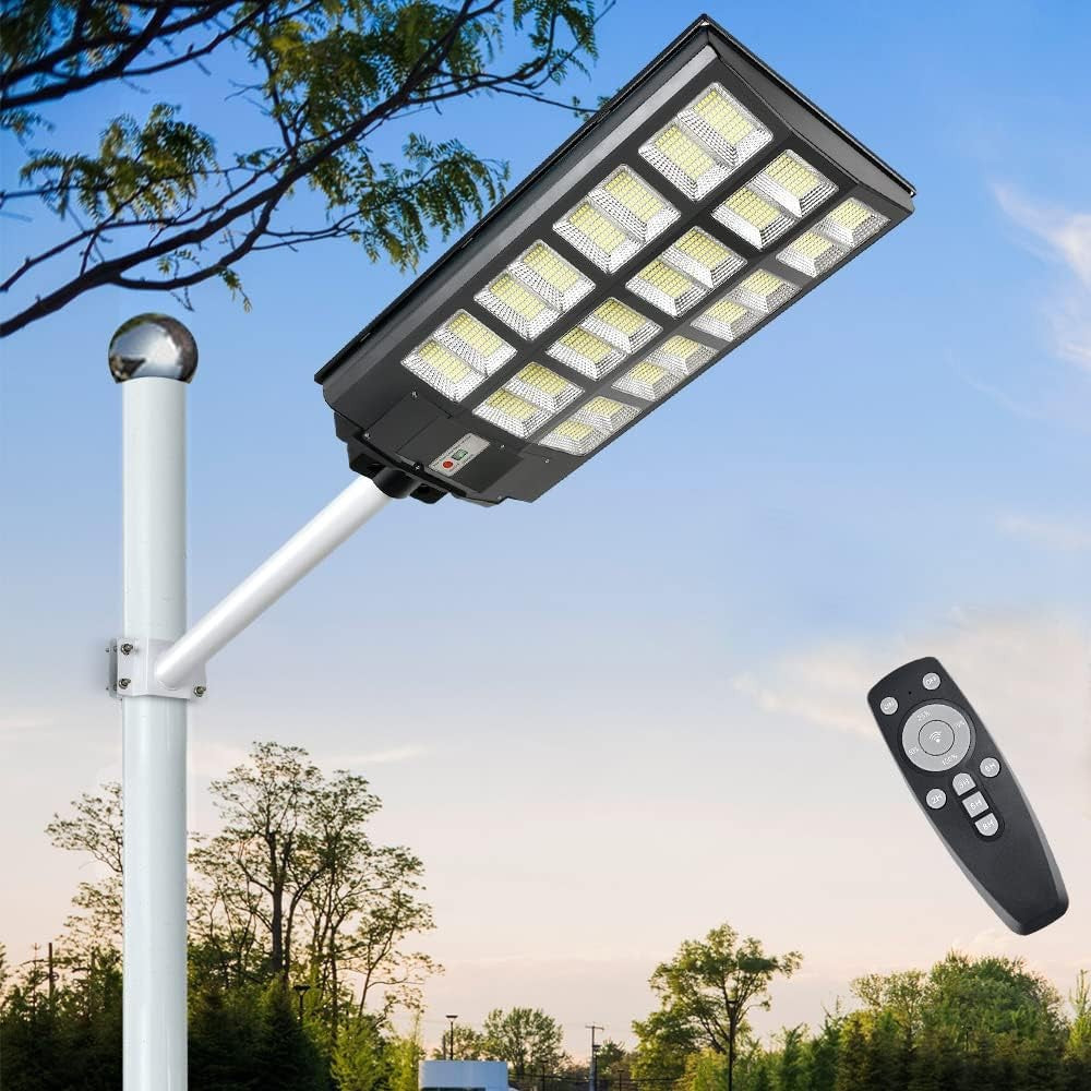 12000W Solar Street Light, 100000 Lumens Dusk to Dawn Motion Sensor