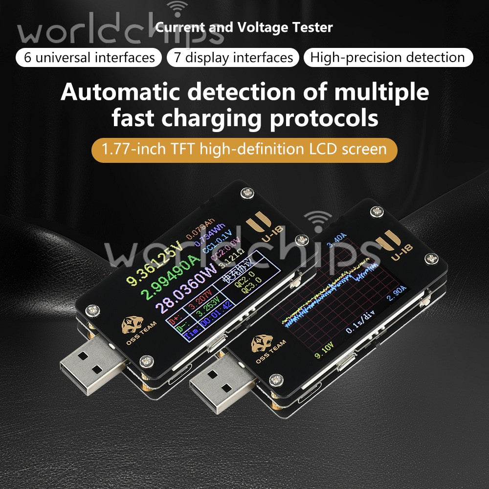 DC 4-25V 6.5A Digital Voltage Current Meter Power Tester USB Charge Detector