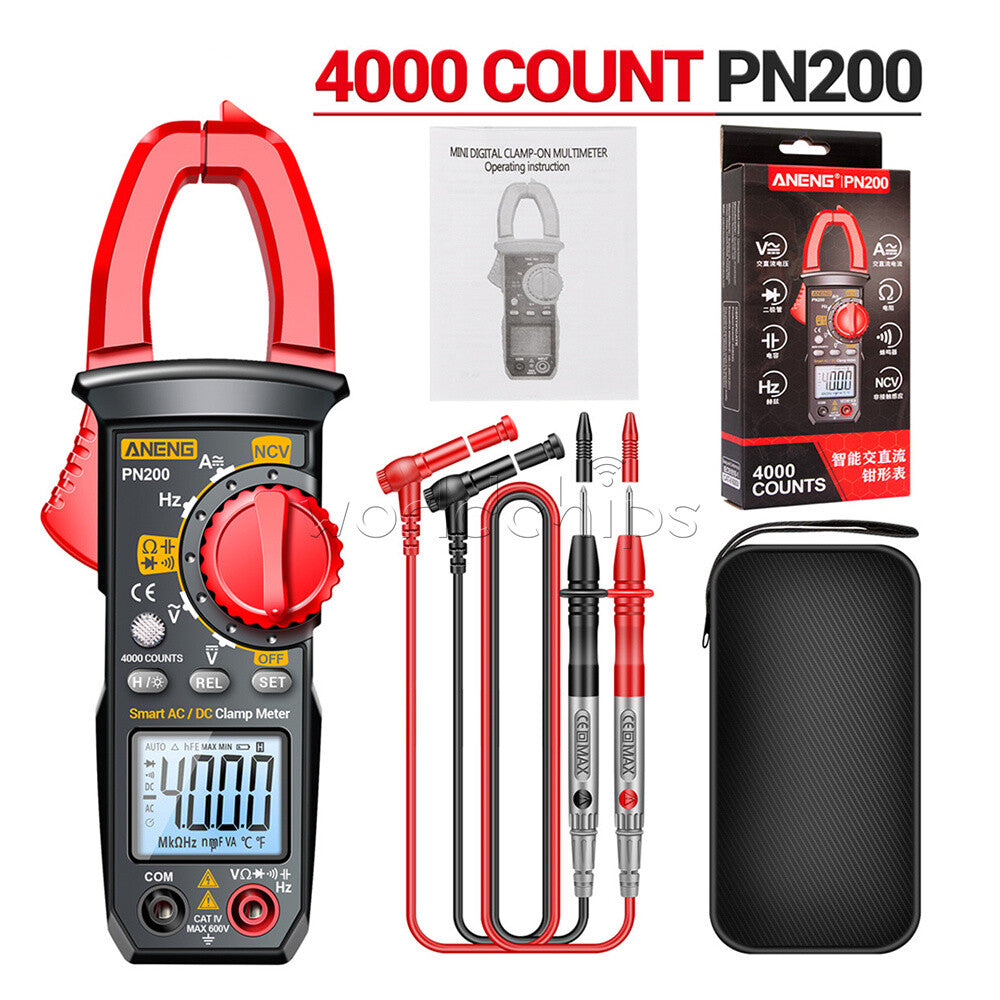Digital Multimeter Clamp Meter Tester AC/DC Voltage Current Non-Contact 0-600A