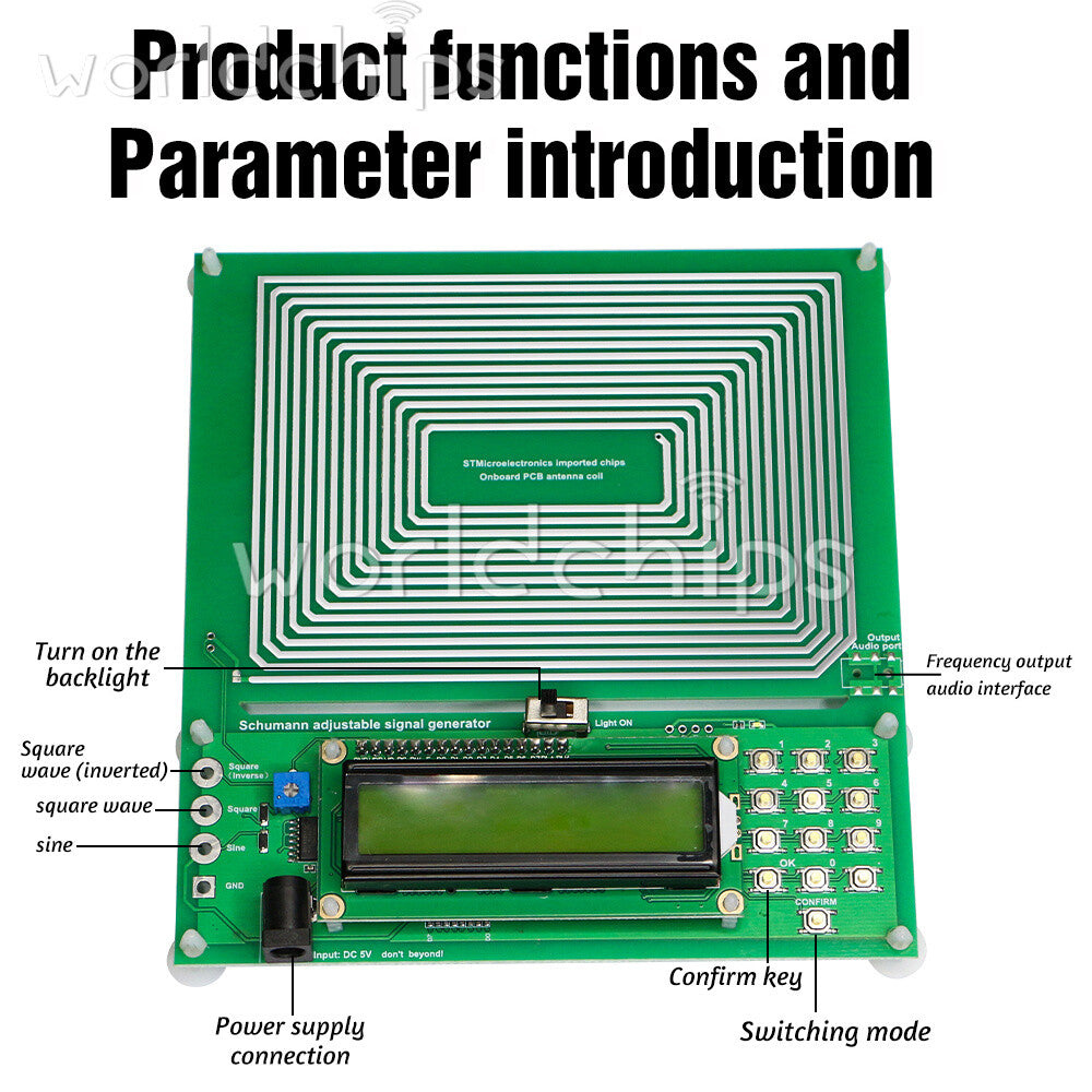 Adjustable 0.1Hz-30KHz Schumann Wave Ultra-low Frequency Pulse Generator DC 5V