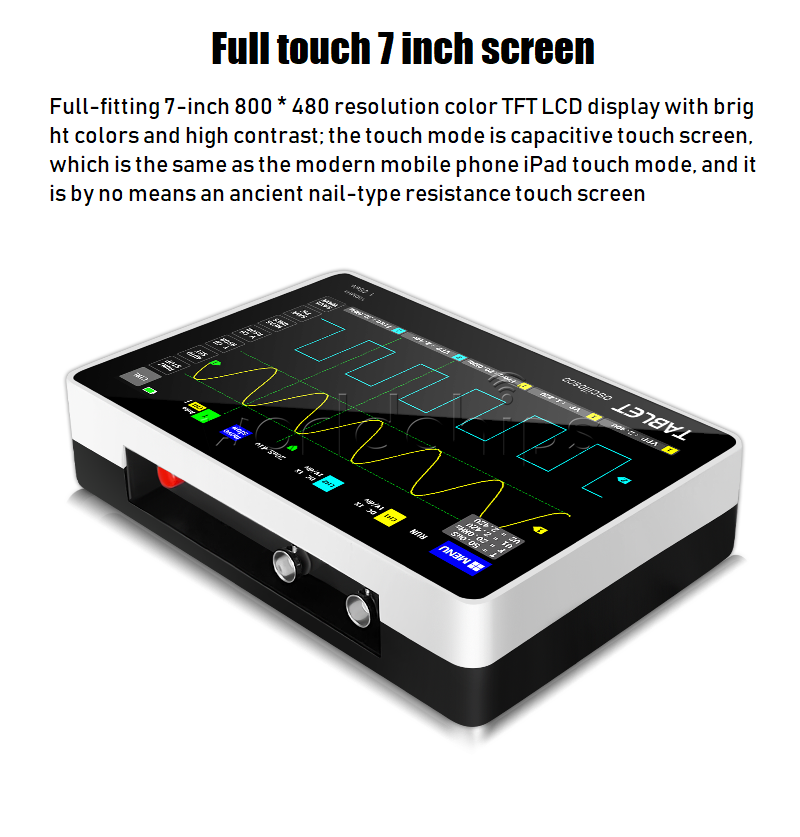 FNIRSI Touch Panel 2CHS Digital Oscilloscope 7" 1013D Mini 100MHz Bandwidth 1GS