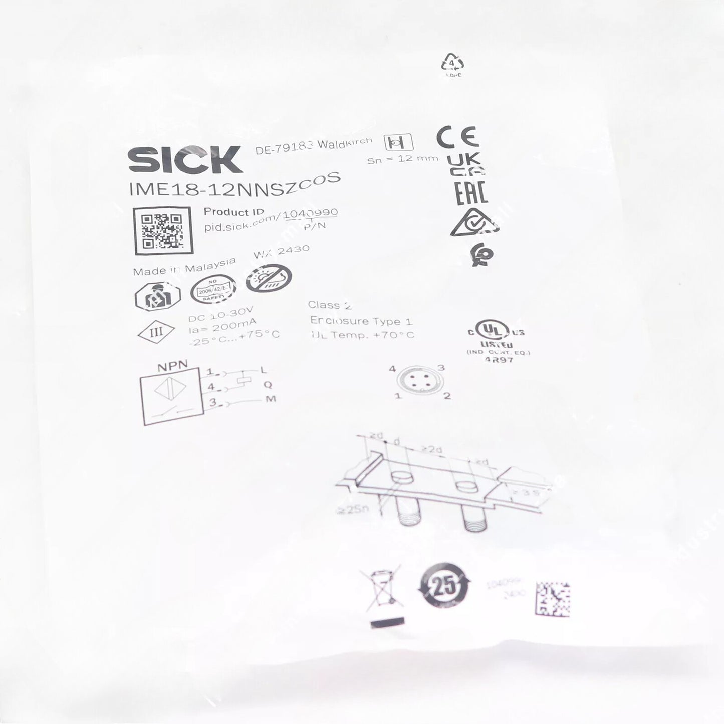 1pc  SICK Proximity Switch IME18-12NNSZC0S 1040990 Fast Delivery