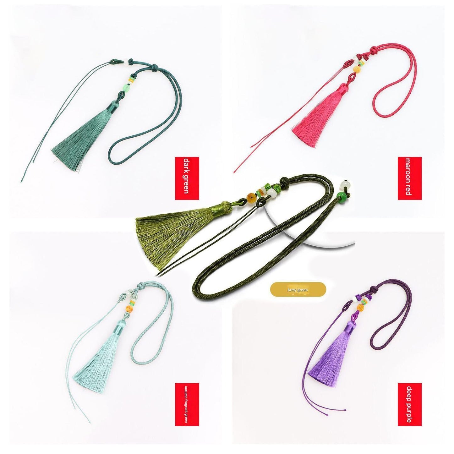 5x Elegant Tassel String Bracelet Key Chain Decorative Lanyard Jewellery Kit