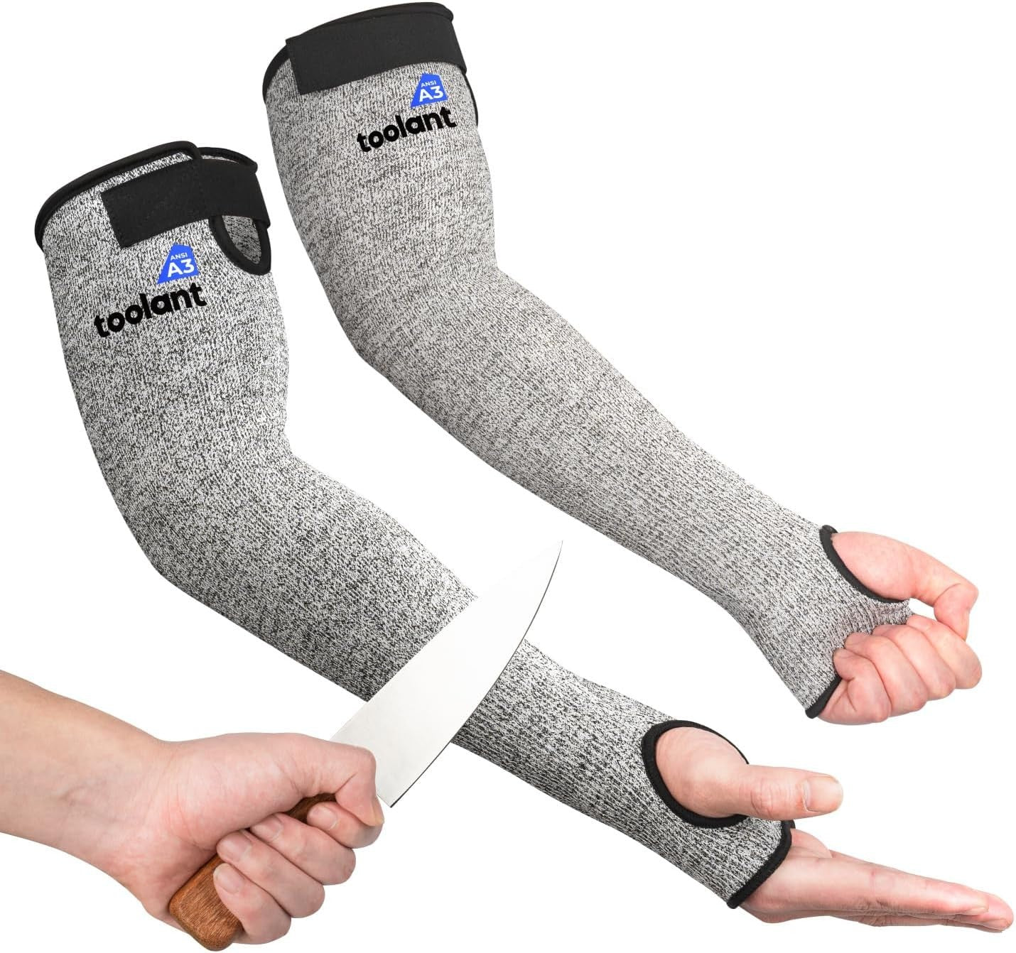 Cut Resistant Farmers Sleeves with Thumb Hole, Arm Protectors for Thin Skin and