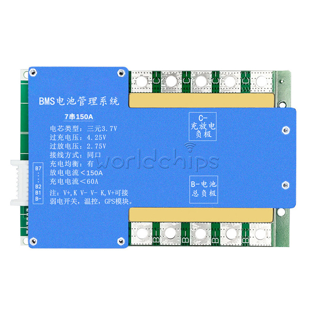 7S 24V 100/150/200A Li-ion Battery Protection Board with Balanced Temperature