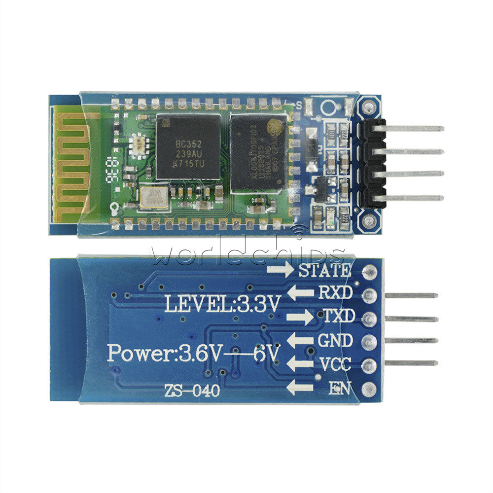 5Pcs Wireless 4 Pin Bluetooth RF Transceiver Module HC-06 RS232 With backplane