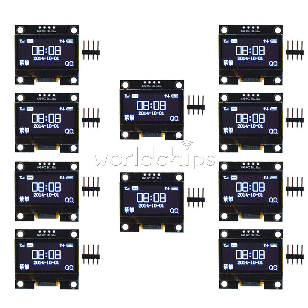 10x 1.3" 4PIN White OLED LCD Display Module IIC I2C Interface 128x64 For Arduino