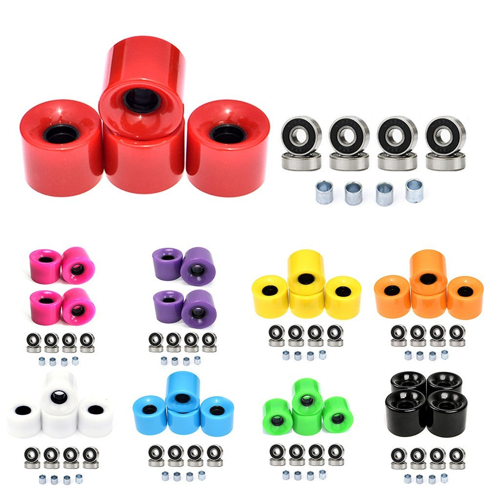 4Pcs 10colors 60x45mm 78A Skateboard Longboard Wheels ABEC-9 Bearing Spacers Set