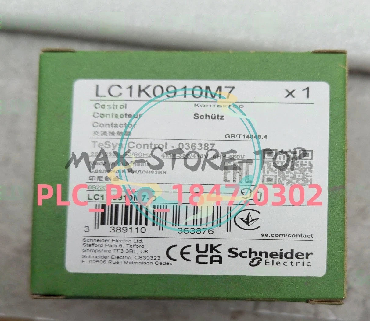 1PCS   Schneider LC1K0910M7 Contactor 220V 50/60Hz 3Poles 9A Fast ship