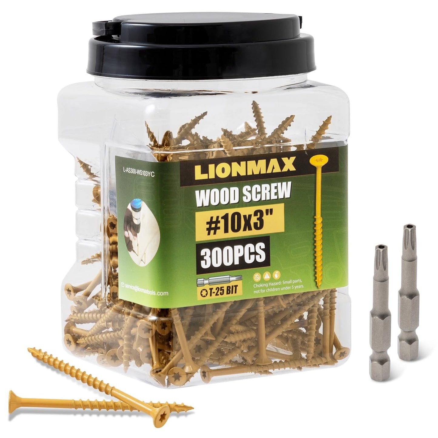 Deck Screws 3 Inch, Wood Screws #10 X 3, 300 PCS, Rust Resistant, Exterior Epoxy